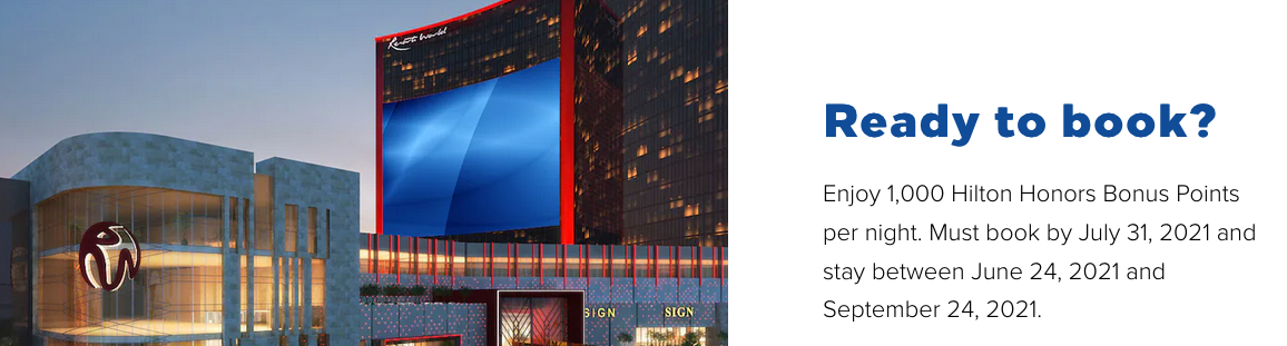 April 22 Bonus Offers Highlight: Hilton Honors – 1,000 bonus points per night in Las Vegas