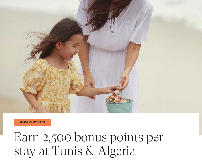 2,500 bonus points for stays in Algeria &amp; Tunisia