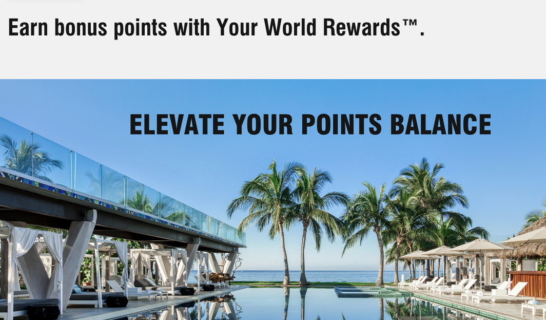 Earn up to 15,000 bonus points with Your World Rewards