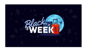 a black week sale banner