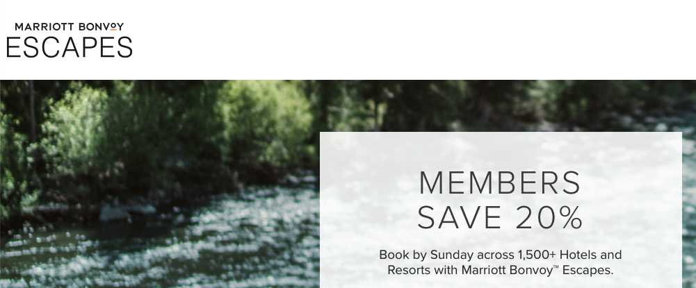 Save 20% at Marriott Hotels