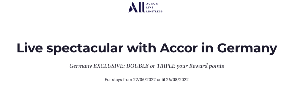 Earn up to 3x points at Accor Hotels in Germany