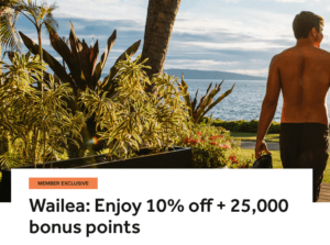 25,000 bonus points at the Wailea Beach Hotel