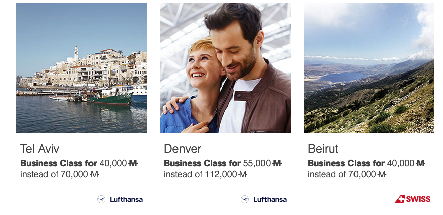 Just a small sample of the business class options from Germany