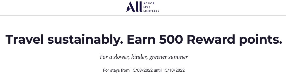 Accor 500 bonus points Europe