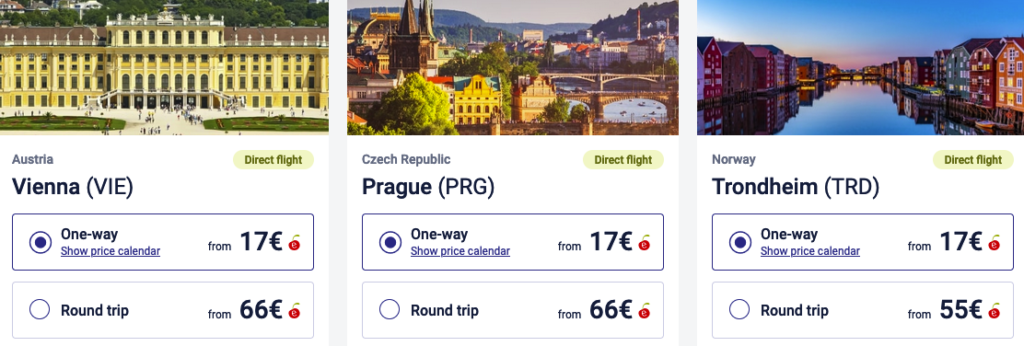 screens screenshot of a travel schedule