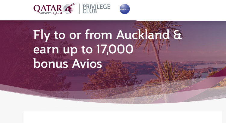Qatar Airways Auckland Bonus
