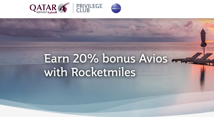 Qatar Airways Rocketmiles 20% Avios