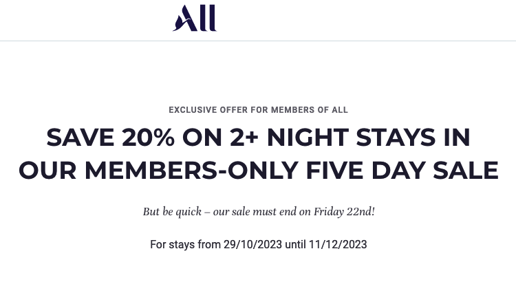 Accor Members Sale: Save 20% for stays in Europe and North Africa