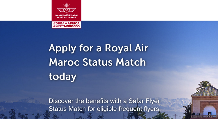 Royal Air Maroc Safar Flyer Elite Status Match