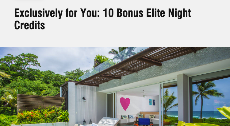 Marriott Exclusively for you 10 elite night credits