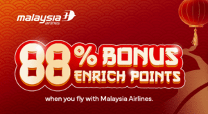 Malaysia Airlines 88% Bonus Enrich points