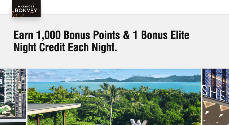 Marriott Bonvoy 1 elite night + 1000 bonus points
