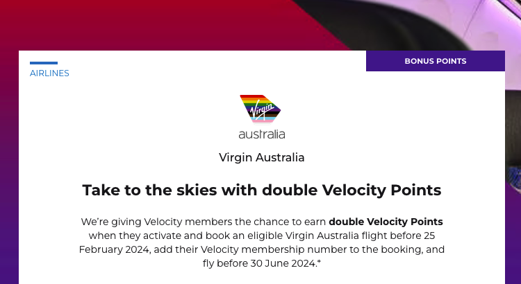 Virgin Australia 2x points
