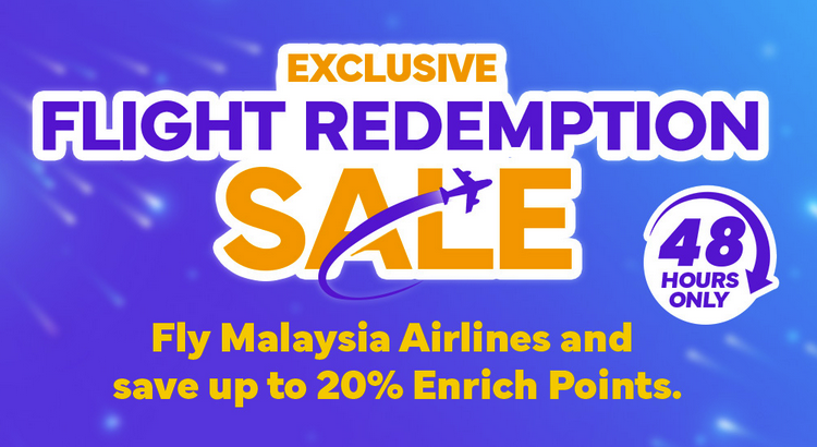 Malaysia Airlines Enrich 48hr Award Flight Sale – Save up to 20% on domestic & international flights