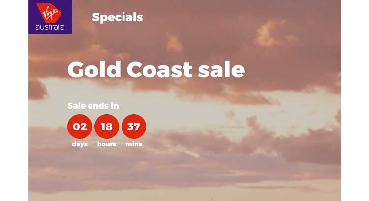 Virgin Australia Gold Coast Sale