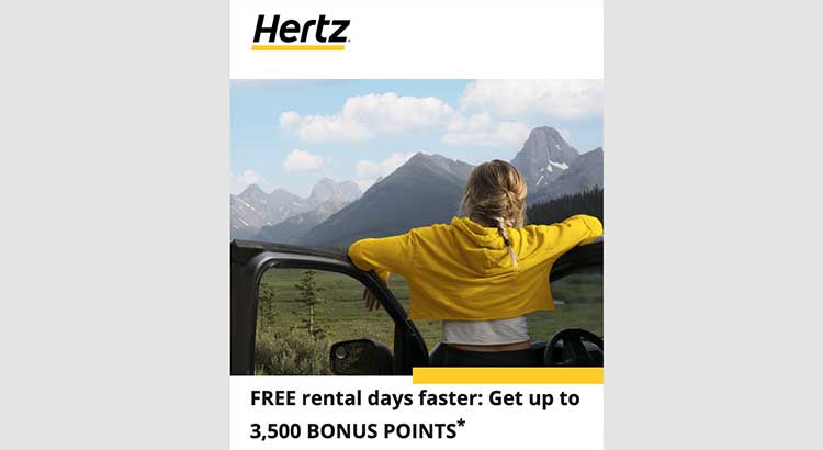 Join Hertz Gold Plus Rewards and earn up to 3,500 bonus points on your rentals