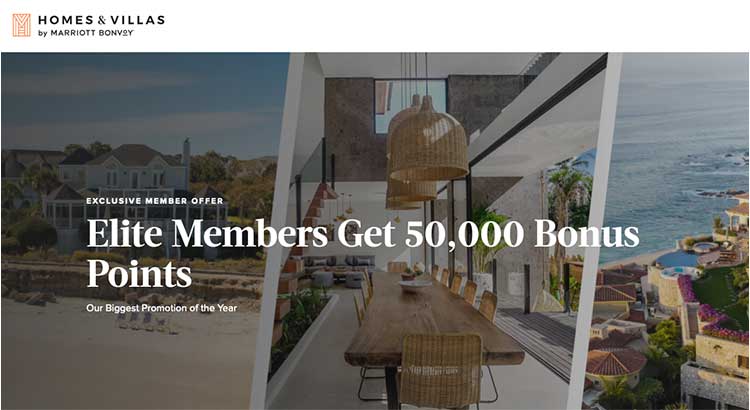 Earn 50,000 Bonus Bonvoy points for Homes & Villas by Marriott Bonvoy stays