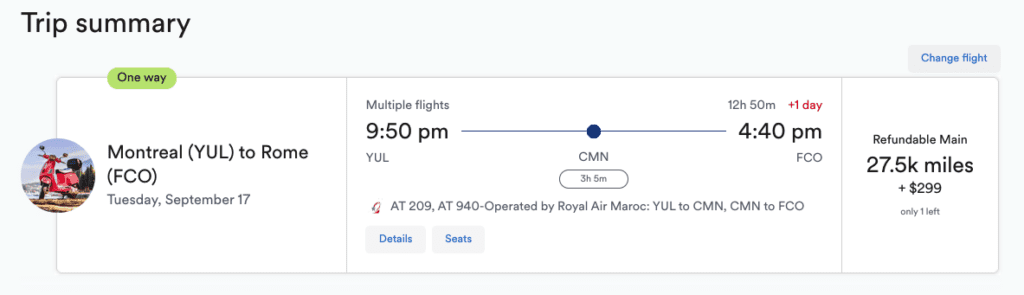 a screenshot of a flight schedule