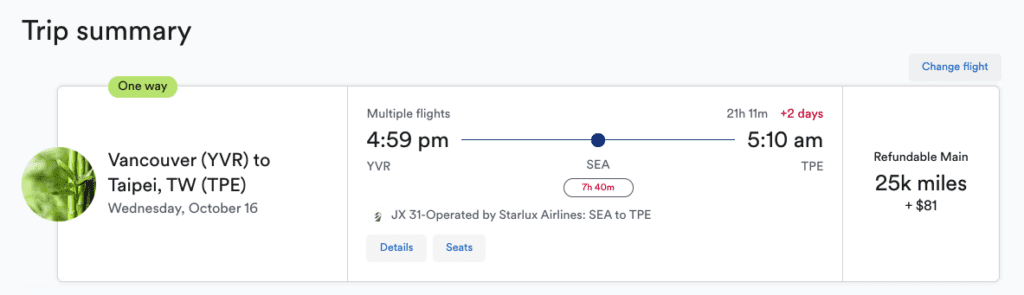 a screenshot of a flight schedule