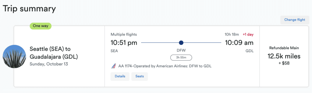 a screenshot of a flight schedule