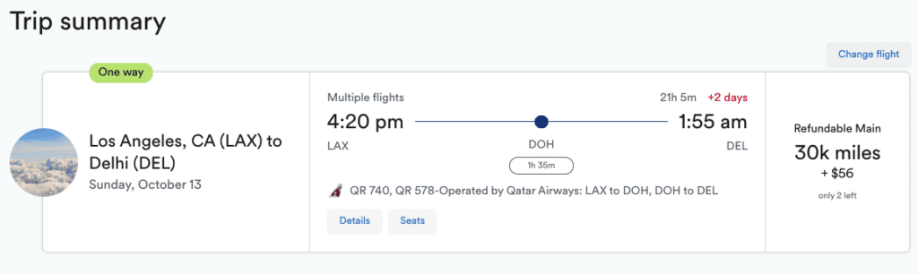 a screenshot of a flight schedule