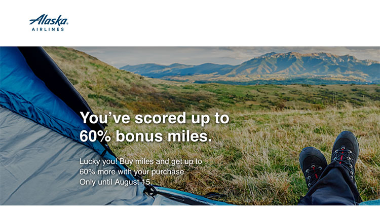 Buy Alaska Miles 60% bonus