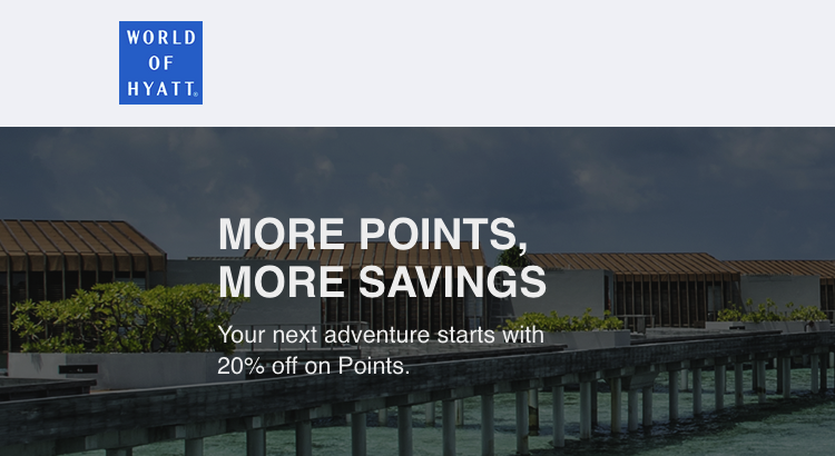 World of Hyatt buy points 20% discount