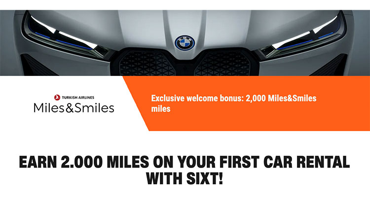 Turkish Airlines 1500 bonus miles Sixt