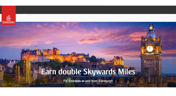 Emirates Skywards Double Miles Edinburgh