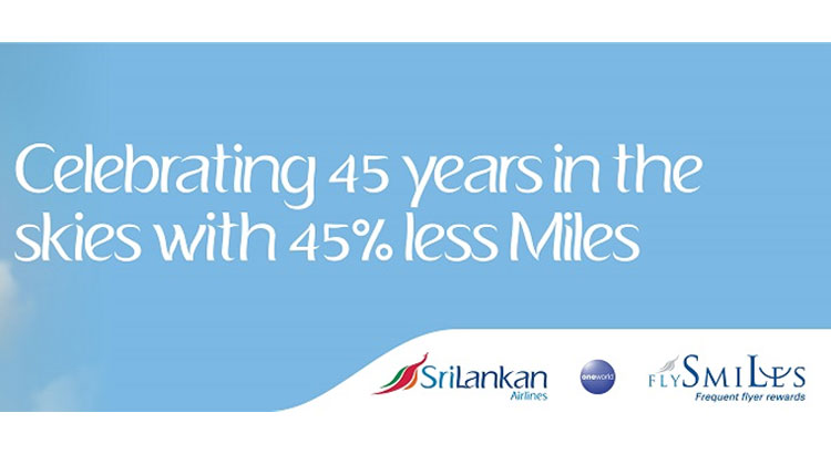 SrLankan FlySmiles 45% discount