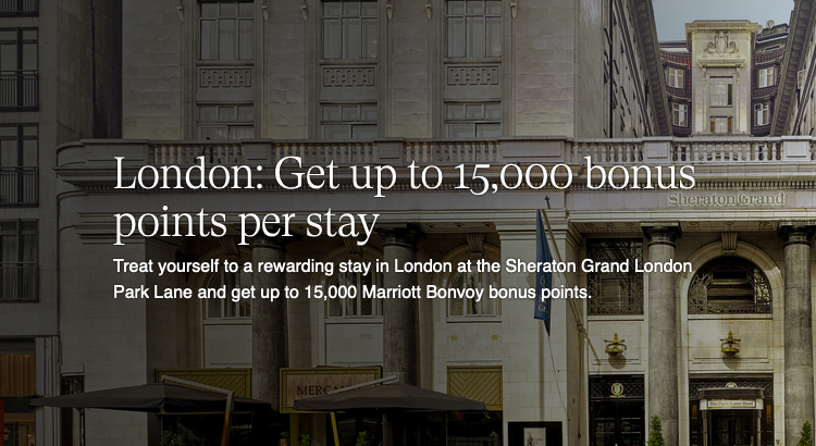 15000 points Sheraton Grand Park Lane London