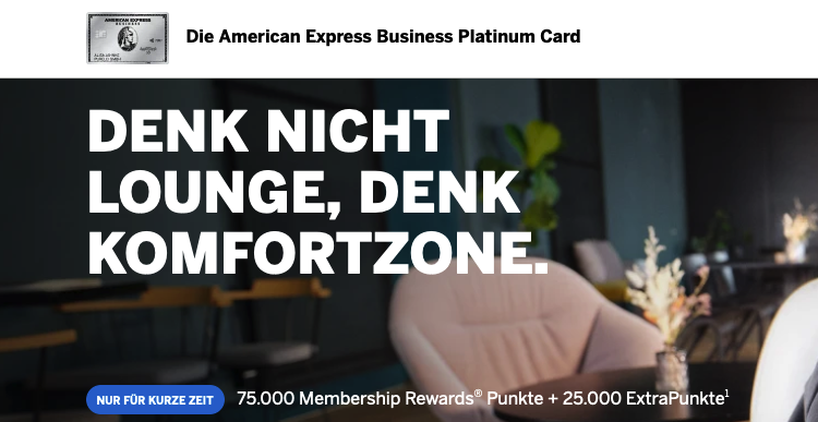 Earn up to 100,000 points with the American Express Business® Platinum Card (Germany)