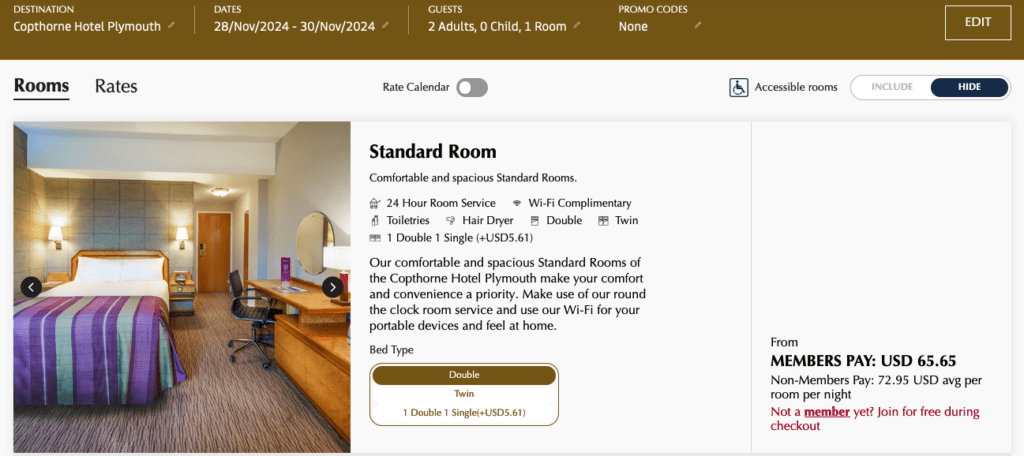 a screenshot of a hotel room