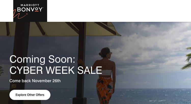 Marriott Bonvoy Cyber Week Sale Preview – Save up to 25% on stays (Starts Nov 26)