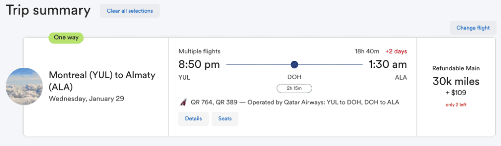 a screenshot of a flight schedule