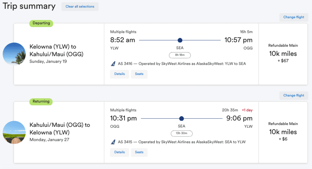 screens screenshot of a flight schedule