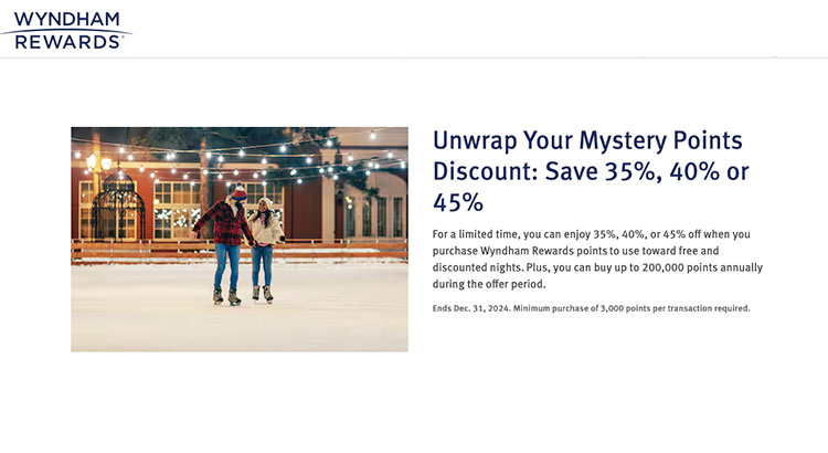 45% discount for buying wyndham points