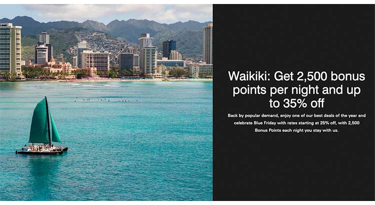 Marriott Waikiki 2500 bonus points