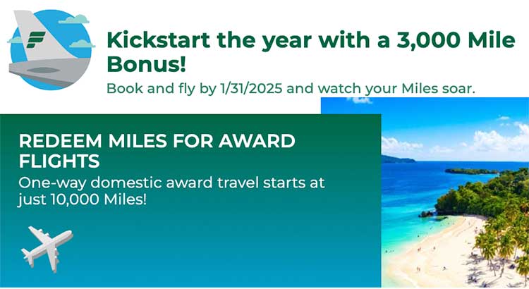 Frontier Airlines 3000 bonus miles