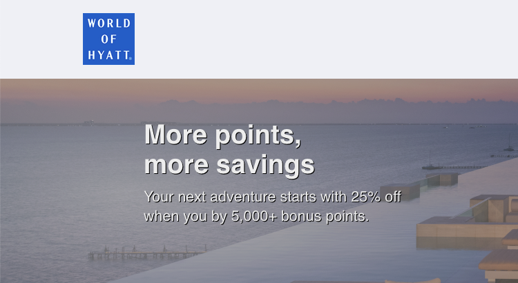 25% discount for buying World of Hyatt points