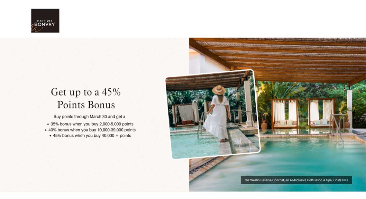 Buy Marriott points with a 45% Bonus