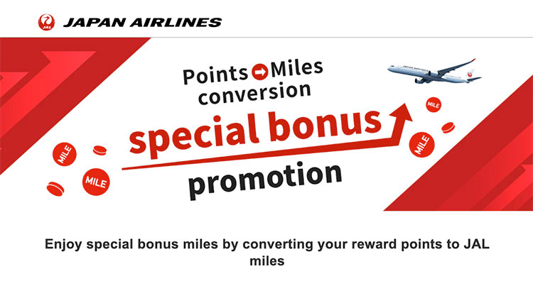 Japan Airlines Mileage Bank 50% conversion bonus