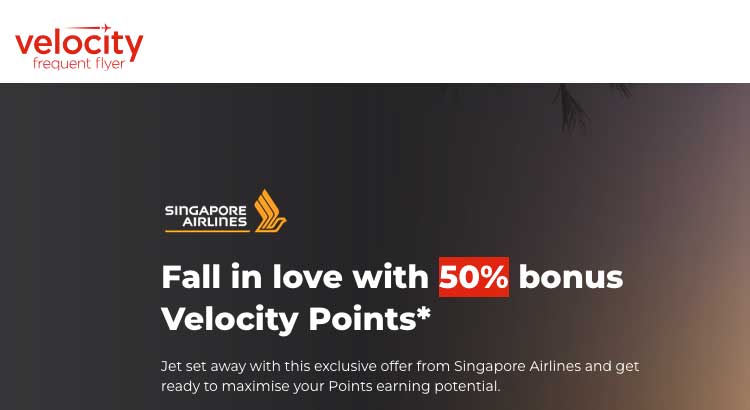 Virgin Australia Velocity Singapore Airlines bonus