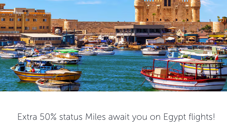 Turkish Airlines Miles&Smiles: Earn 50% Bonus Elite Status Miles on flights to or from Egypt