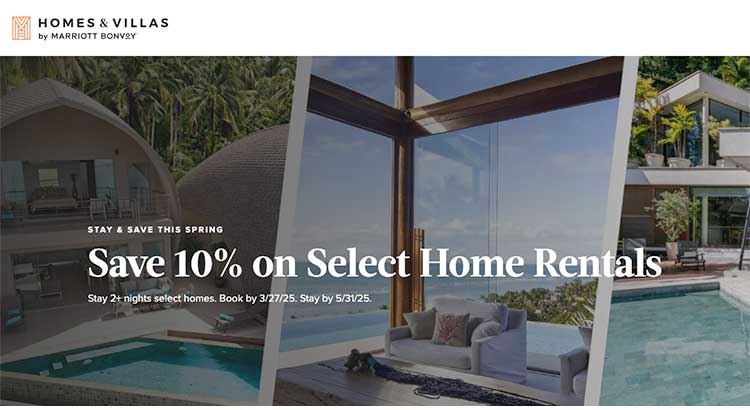 Planning a private home rental? Homes & Villas by Marriott Bonvoy has five offers to get a discount or earn more points