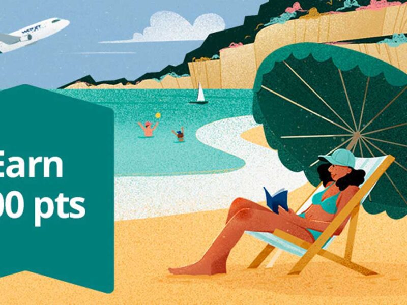 500 bonus points first flight with WestJet