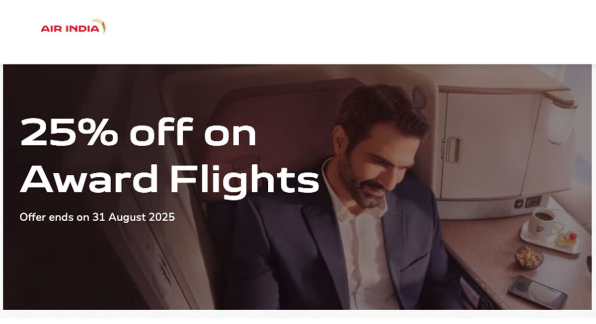 Air India Maharaja Club 25% off award flights