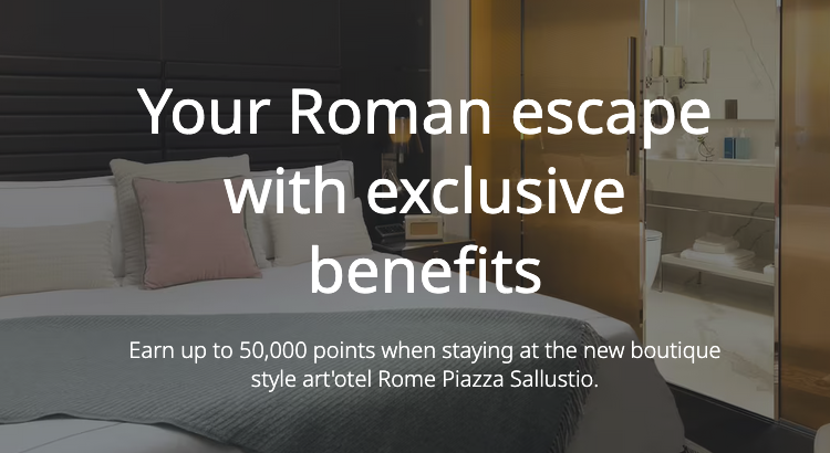 50000 bonus points at art'otel Rome Piazza Sallustio