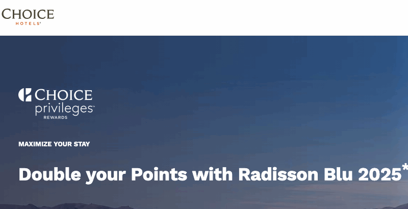 2x Choice Privileges Points Radisson Blu